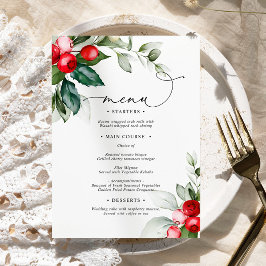 Menu Casamento Greenery & Red Berries de Natal