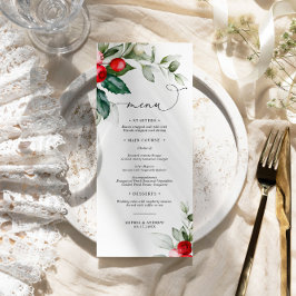 Menu Casamento Greenery & Red Berries de Natal