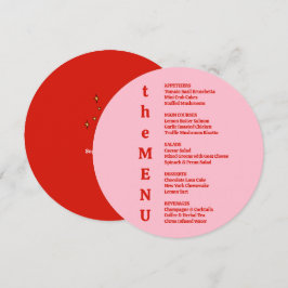 Menu Casamento Imobiliário Contemporâneo Vermelho e Ros