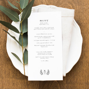 Menu Casamento Inicial Do Monograma Botânico Elegante