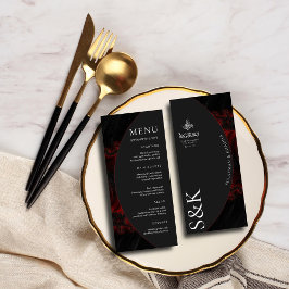 Menu Casamento Islâmico Mínimo Elegante B&W Moderno Mar