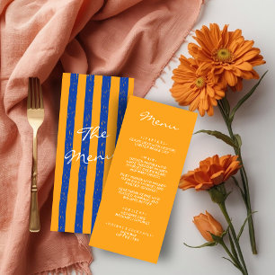 Menu Casamento Italiano à Mão Pintado com Listras Finas