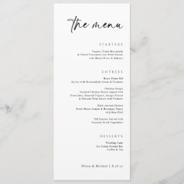 Menu Casamento Jantar Escrita Moderna e Elegante