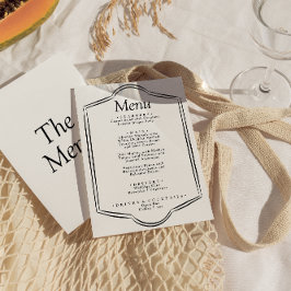 Menu Casamento Jante de quadros preto e branco moderno