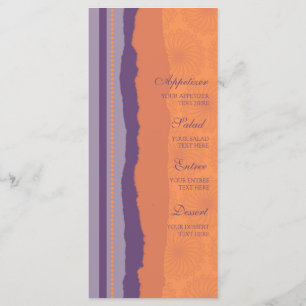 Menu Casamento - Laranja e roxas