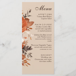 Menu Casamento Laranja Queimado por Terracotta