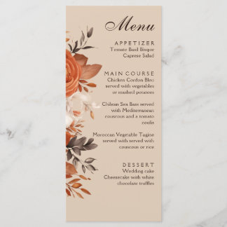 Menu Casamento Laranja Queimado por Terracotta