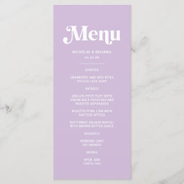 Menu Casamento Lilás Moderno