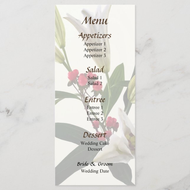 Menu Casamento Lily and Berries (Frente)