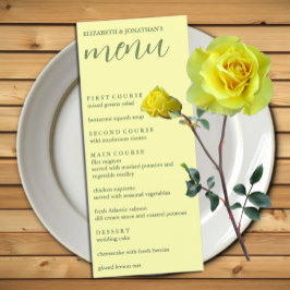 Menu Casamento Manteiga Amarelo e Sage Minimalista
