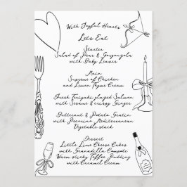 Menu Casamento Manuscrito La Dolce Vita Doodle