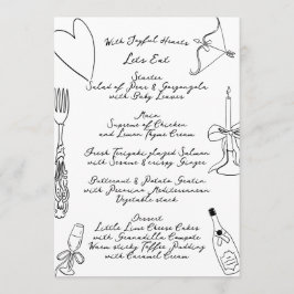 Menu Casamento Manuscrito La Dolce Vita Doodle