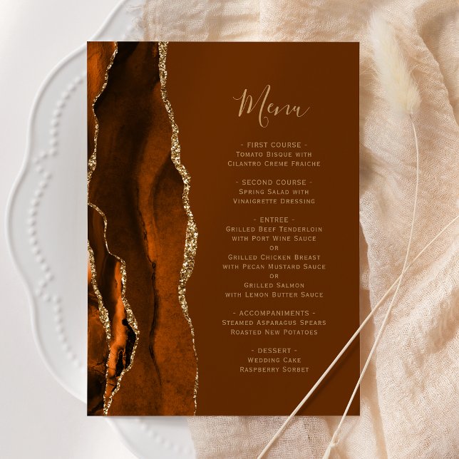Menu Casamento Marrom Ágata Laranja Queimada (Criador carregado)