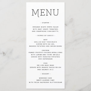 Menu Casamento - Menu Chá de panela - Nouveau