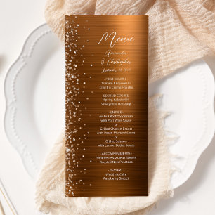 Menu Casamento Metal Brilhante Cobre Glam