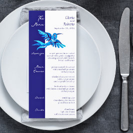 Menu Casamento Mexicano com Boho Blue Hummingbird