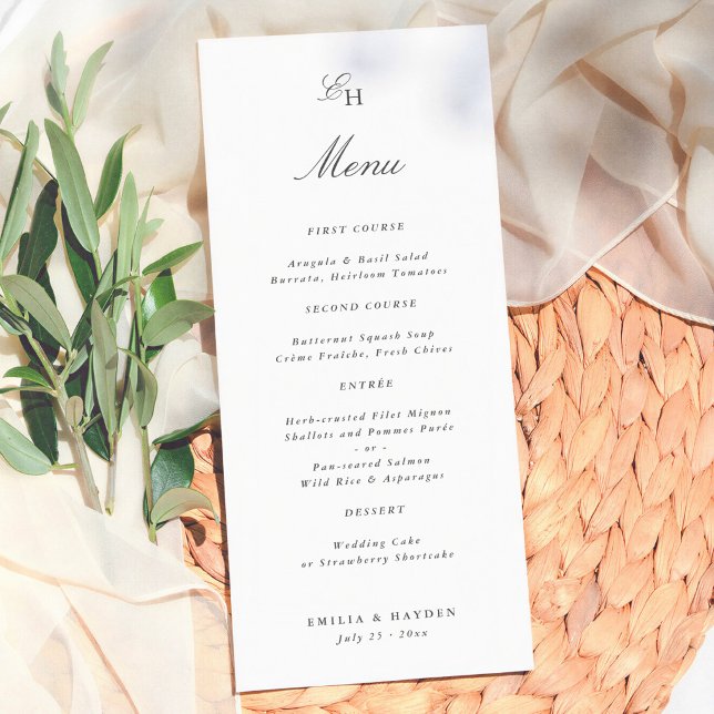 Menu Casamento Minimal Boho Simples (Criador carregado)