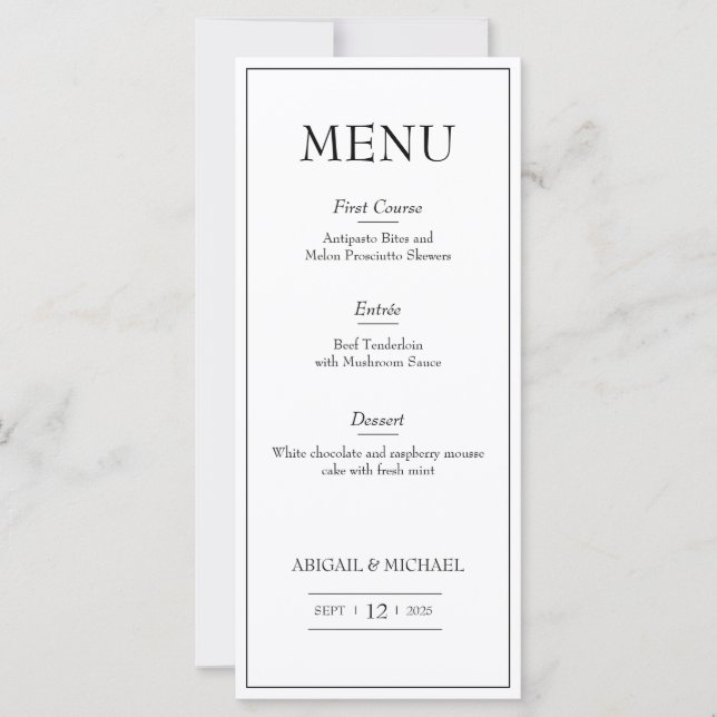 Menu Casamento Minimalista (Frente)