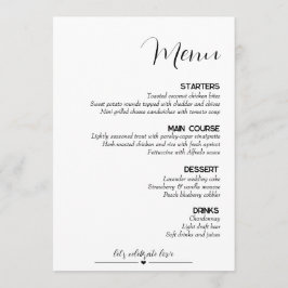 Menu Casamento Minimalista