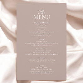 Menu Casamento Minimalista Beige Elegante