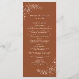 Menu Casamento Minimalista Boho Terracota Jantar Modern
