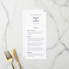Menu Casamento Minimalista com E comercial Navy | Elega