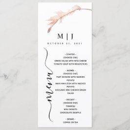 Menu Casamento Minimalista da Grama Blush Pampas