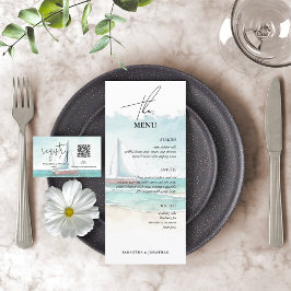Menu Casamento minimalista de água e praia
