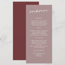 Menu Casamento Minimalista de Chic Cinnamon e Dusty Ros