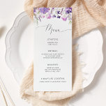 Menu Casamento minimalista de flores silvestres de lava<br><div class="desc">Lavanda Lilac minimalista Menu de casamento Mínimos de flor silvestre Correspondência disponível. Verifique a coleção.</div>