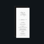 Menu Casamento Minimalista do Monograma da Praia de Sta<br><div class="desc">Um design de casamento de monograma de estrelas tropicais minimalista. Um simples design que usa um esboço de uma estrela para criar um elegante monograma clássico. Um charmoso design de praia tropical preto-e-branco com tipografia de escrita clássica. Uma elegante design de cardápio de casamento com tema de praia costeira com...</div>