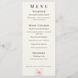 Menu Casamento Minimalista Elegante Pétalas Sussurradas
