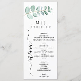 Menu Casamento Minimalista Eucalyptus Greenery