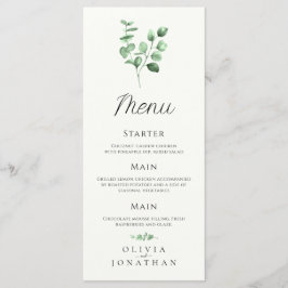 Menu Casamento Minimalista Eucalyptus Greenery