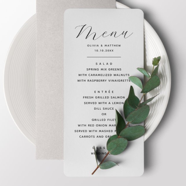 Menu Casamento Minimalista | Jantar de Recepção Elegant (Criador carregado)