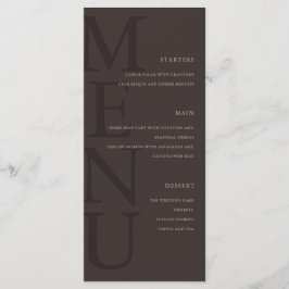 Menu Casamento Minimalista Marrom Moderno