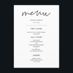 Menu Casamento minimalista moderno<br><div class="desc">Moderno,  simples e limpo: adote esta design minimalista manuscrita para a sua papelaria de casamento. Cores totalmente personalizáveis.</div>