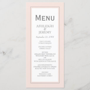 Menu Casamento Minimalista Moderno da Cinza Rosa Esbran