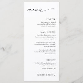 Menu Casamento Minimalista Moderno e Elegante
