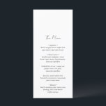 Menu Casamento Minimalista Moderno Negro e Branco<br><div class="desc">Menu moderno de casamento com um layout simples e minimalista.</div>