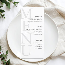 Menu Casamento Minimalista Moderno Negro e Branco
