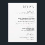 Menu Casamento Minimalista Moderno Negro e Branco<br><div class="desc">Apresentando nosso moderno Menu de Casamento Minimalista - uma adição elegante e sofisticada à sua celebração. Este menu exumenta a elegância contemporânea com suas linhas limpas e design eterno preto e branco. Feito com sensibilidade minimalista, o cardápio é um testemunho da beleza da simplicidade. A elegante tipografia negra contra o...</div>