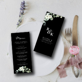 Menu Casamento Minimalista Preto e Branco do Eucalyptus