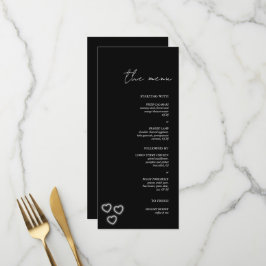 Menu Casamento Minimalista Preto e Branco Elegante