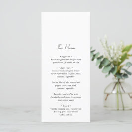 Menu Casamento Minimalista Preto e Branco Moderno