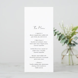 Menu Casamento Minimalista Preto e Branco Moderno