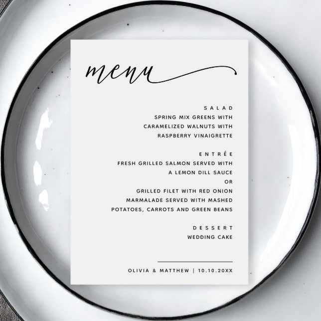 Menu Casamento Minimalista Preto e Branco | Roteiro Mod (Criador carregado)