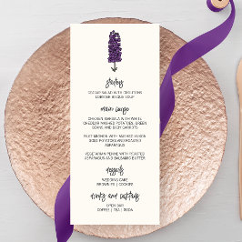 Menu Casamento Minimalista Purple Larkspur