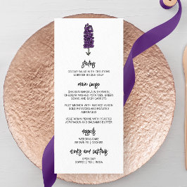 Menu Casamento Minimalista Purple Larkspur