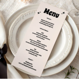 Menu Casamento Minimalista Retro Moderno